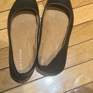 Sun + Stone Black Ballet Flats